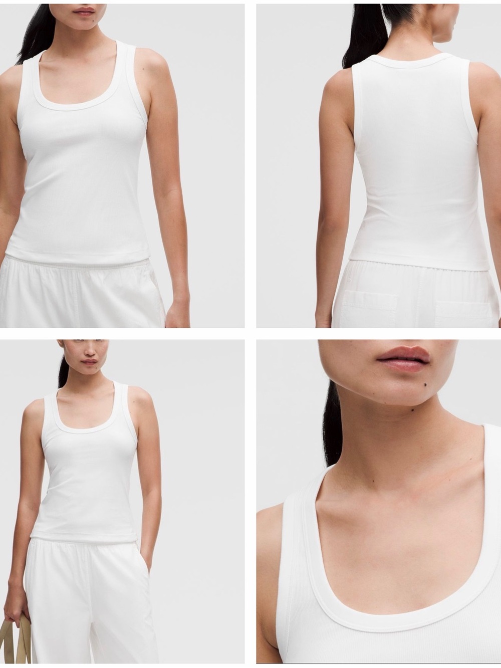 lululemon athletica White Ribbed Tank Bandeau